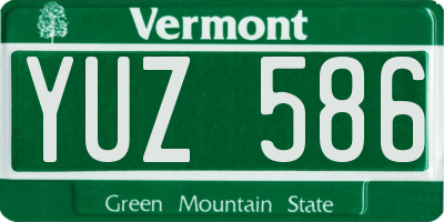 VT license plate YUZ586