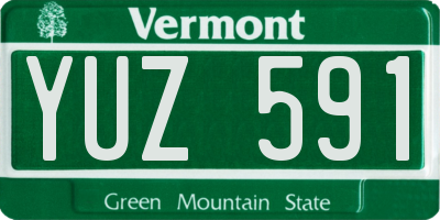 VT license plate YUZ591