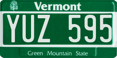 VT license plate YUZ595