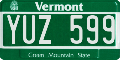 VT license plate YUZ599