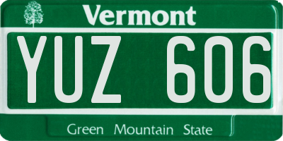 VT license plate YUZ606