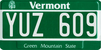 VT license plate YUZ609