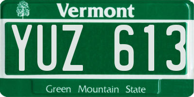 VT license plate YUZ613