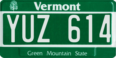 VT license plate YUZ614