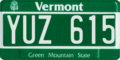 VT license plate YUZ615