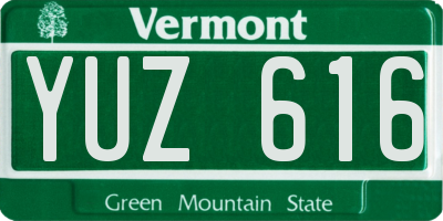 VT license plate YUZ616