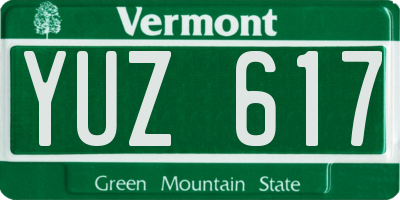 VT license plate YUZ617