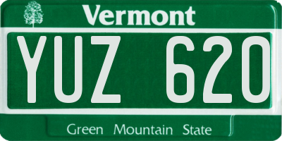 VT license plate YUZ620