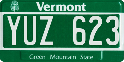 VT license plate YUZ623