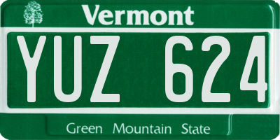 VT license plate YUZ624