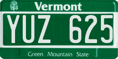VT license plate YUZ625