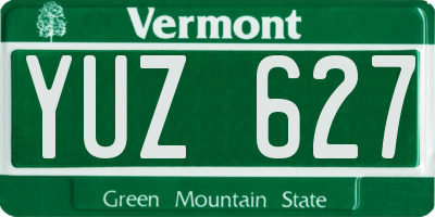 VT license plate YUZ627
