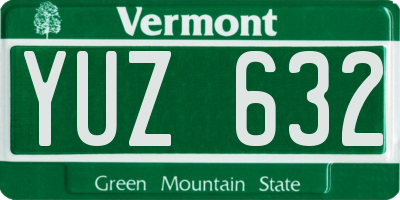 VT license plate YUZ632