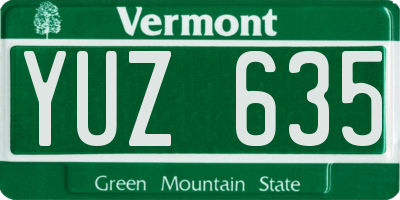 VT license plate YUZ635
