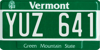 VT license plate YUZ641