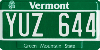 VT license plate YUZ644