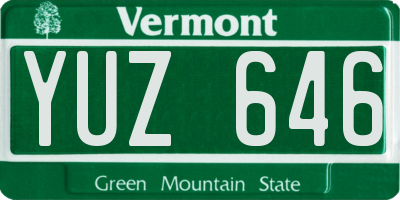 VT license plate YUZ646