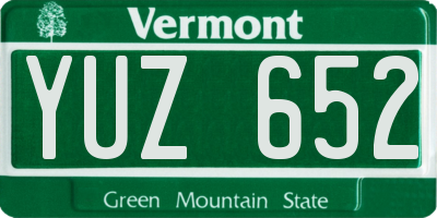 VT license plate YUZ652