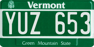 VT license plate YUZ653