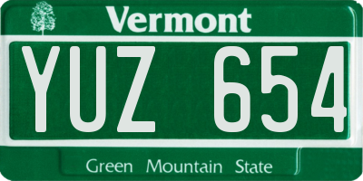VT license plate YUZ654