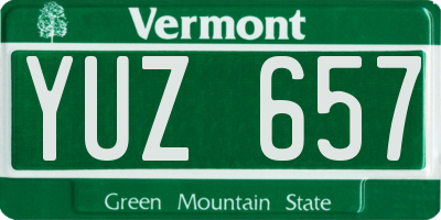 VT license plate YUZ657