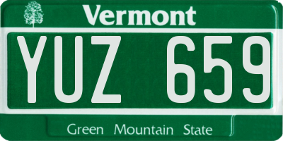 VT license plate YUZ659