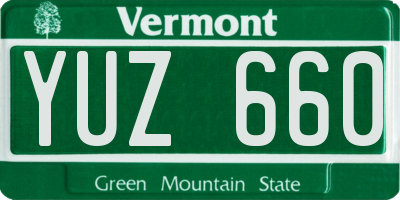 VT license plate YUZ660