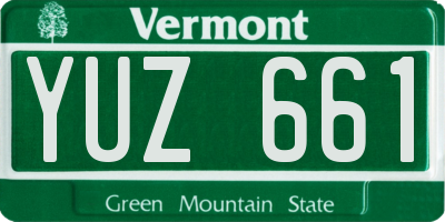 VT license plate YUZ661