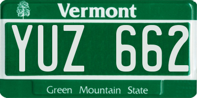 VT license plate YUZ662