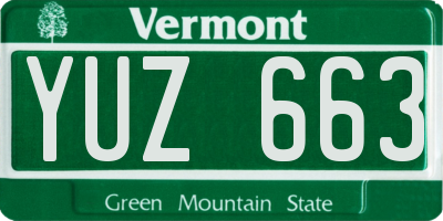 VT license plate YUZ663
