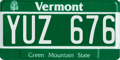 VT license plate YUZ676