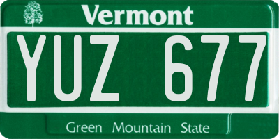 VT license plate YUZ677