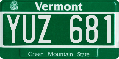 VT license plate YUZ681