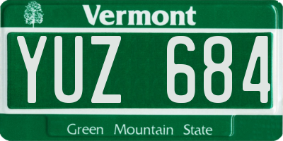 VT license plate YUZ684