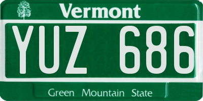 VT license plate YUZ686