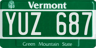 VT license plate YUZ687