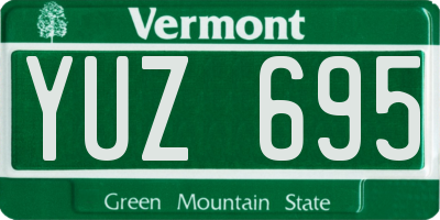 VT license plate YUZ695