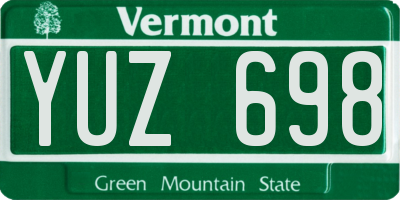 VT license plate YUZ698