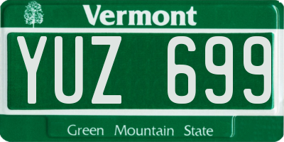 VT license plate YUZ699