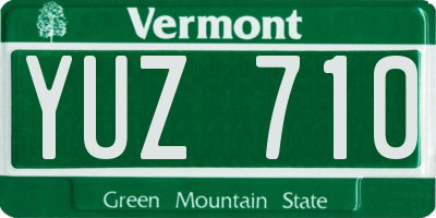 VT license plate YUZ710