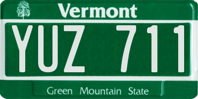 VT license plate YUZ711