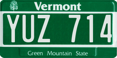 VT license plate YUZ714