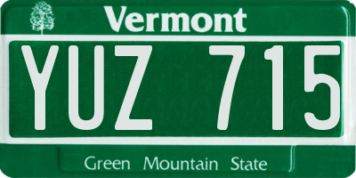 VT license plate YUZ715