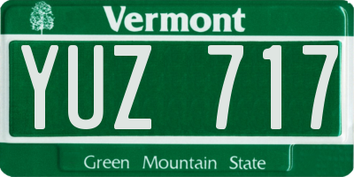 VT license plate YUZ717