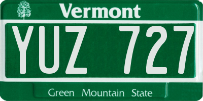 VT license plate YUZ727