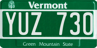 VT license plate YUZ730