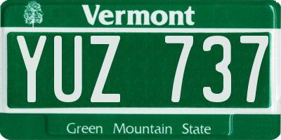 VT license plate YUZ737
