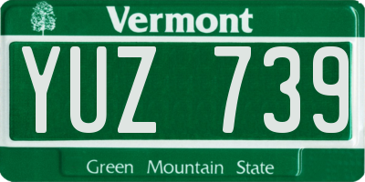 VT license plate YUZ739