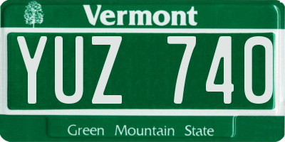 VT license plate YUZ740