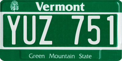 VT license plate YUZ751